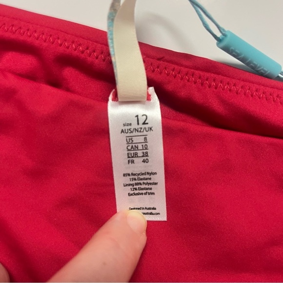 2/$30 Sea Level Eco Essentials Regular Bikini Bottom – Red – Size 12 - Picture 8 of 9